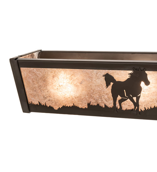 36" Long Running Horses Vanity Light