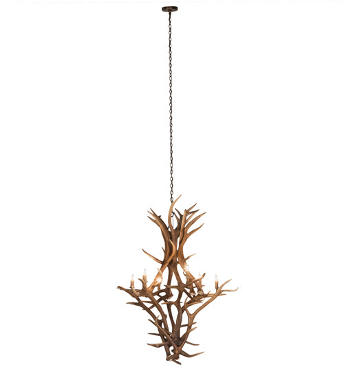 42" Wide Antlers Elk & Mule Deer 8 Light Chandelier