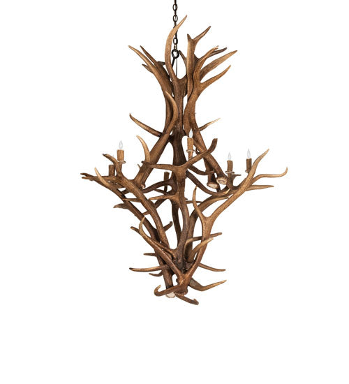 42" Wide Antlers Elk & Mule Deer 8 Light Chandelier