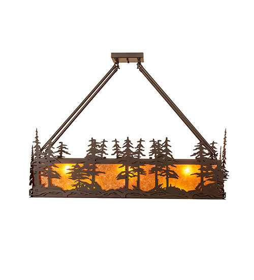 36" Long Tall Pines Oblong Semi-Flushmount