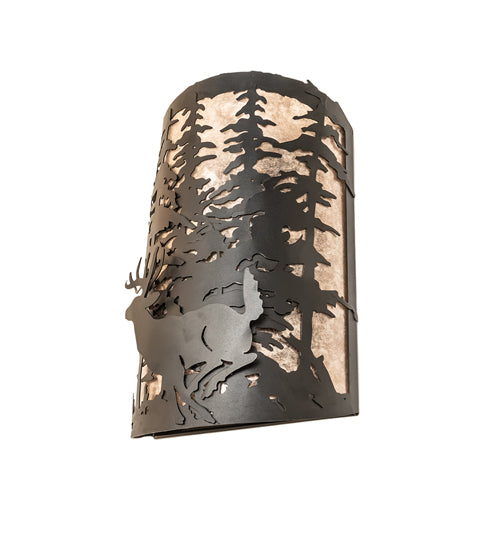 12" Wide Tall Pines Deer Wall Sconce