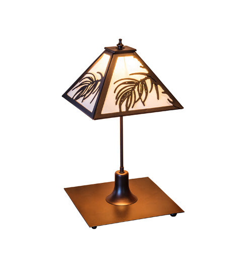 17" Wide Pine Needle Table Lamp