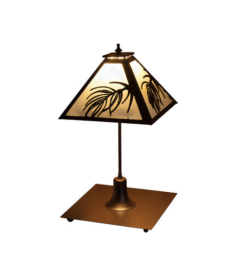 17" Wide Pine Needle Table Lamp