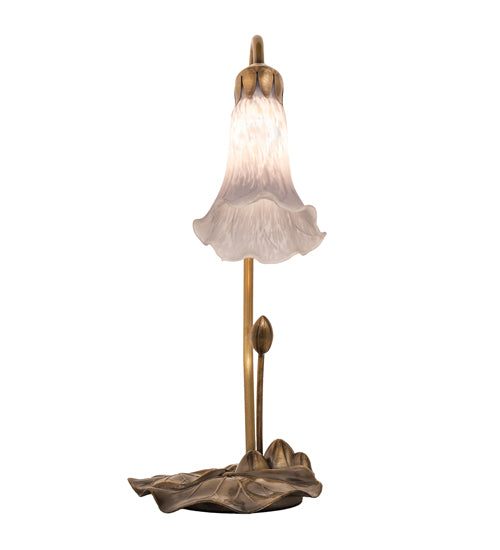 16" High Gray Tiffany Pond Lily Accent Lamp