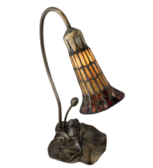 16" High Stained Glass Pond Lily Accent Lamp