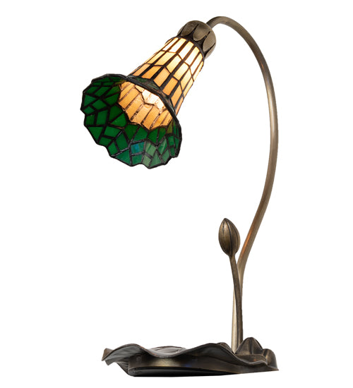 16" High Stained Glass Pond Lily Accent Lamp