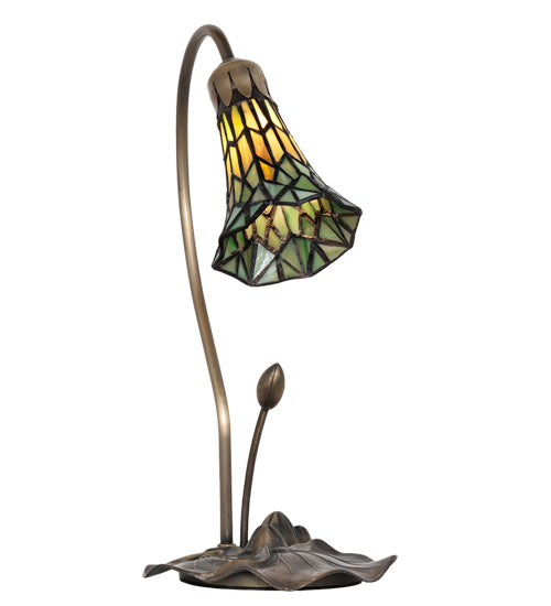 16" High Stained Glass Pond Lily Accent Lamp