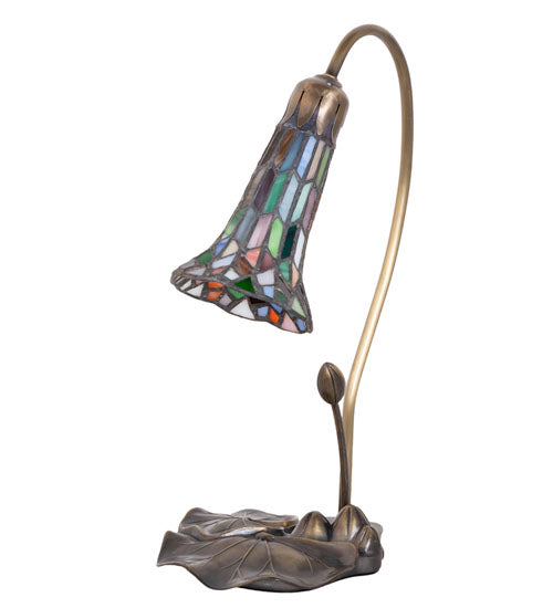 16" High Stained Glass Pond Lily Accent Lamp