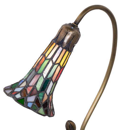 16" High Stained Glass Pond Lily Accent Lamp