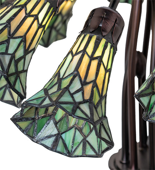 24" Wide Stained Glass 12 Light Chandelier