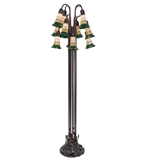 63" High Tiffany Pond Lily 12 Light Floor Lamp