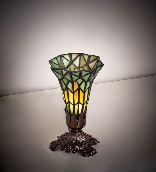 8" High Stained Glass Pond Lily Victorian Accent Lamp