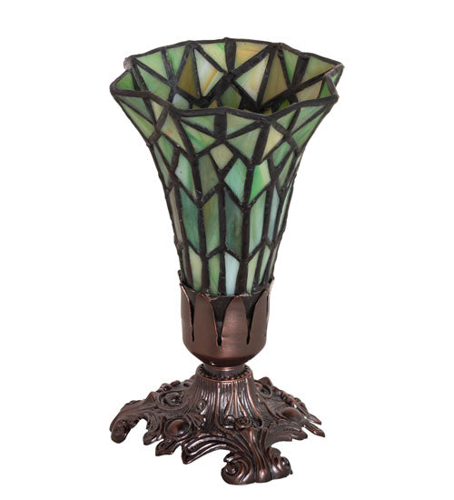 8" High Stained Glass Pond Lily Victorian Accent Lamp