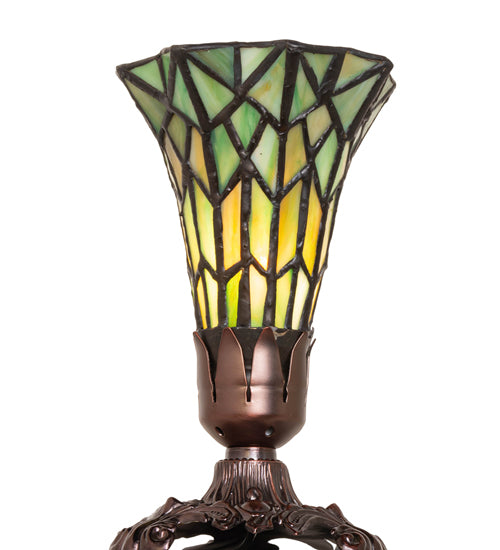 8" High Stained Glass Pond Lily Victorian Accent Lamp