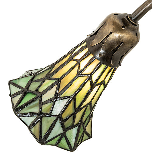 15" High Stained Glass Pond Lily Accent Lamp