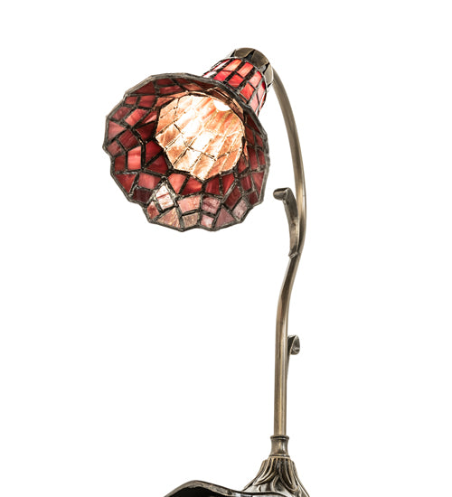 15" High Stained Glass Pond Lily Accent Lamp