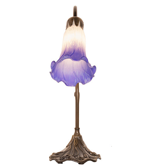 15" High Blue/White Tiffany Pond Lily Accent Lamp