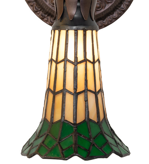 5.5" Wide Stained Glass Pond Lily Wall Sconce