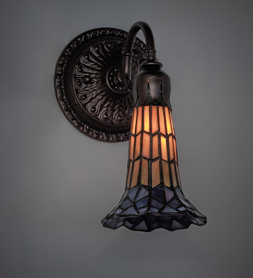 5.5" Wide Stained Glass Pond Lily Wall Sconce