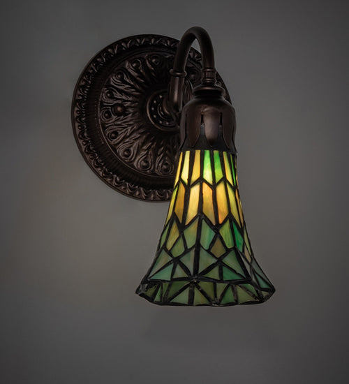 5.5" Wide Stained Glass Pond Lily Wall Sconce