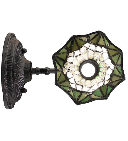 5.5" Wide Stained Glass Pond Lily Wall Sconce