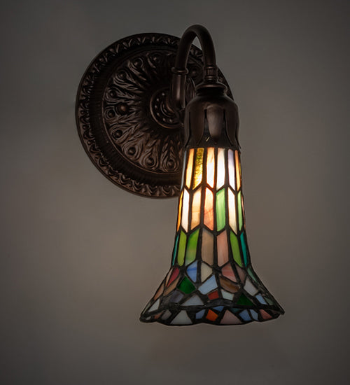 5.5" Wide Stained Glass Pond Lily Wall Sconce