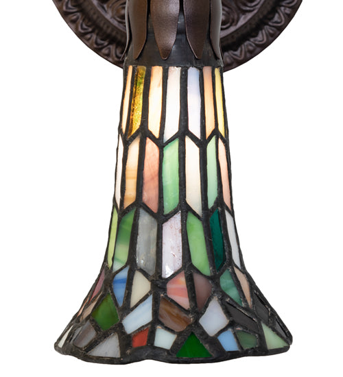 5.5" Wide Stained Glass Pond Lily Wall Sconce