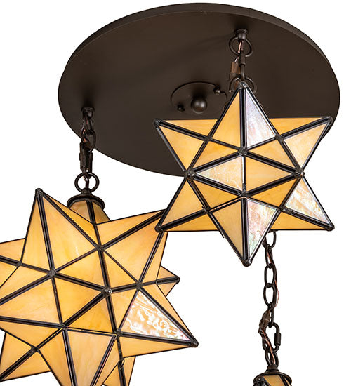 25" Wide Moravian Star 3 Light Cascading Pendant