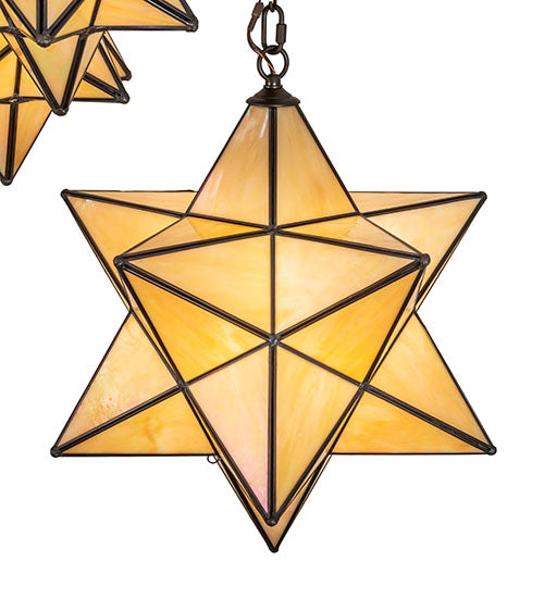 25" Wide Moravian Star 3 Light Cascading Pendant