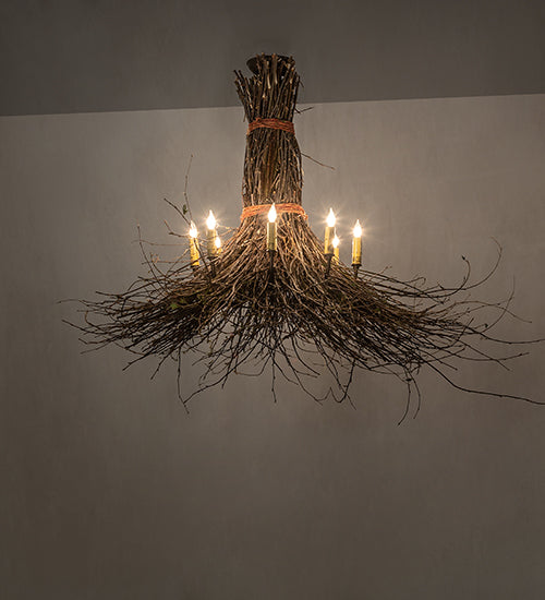 36" Wide Twigs 8 Light Chandelier