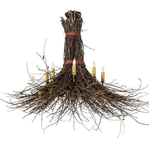 36" Wide Twigs 8 Light Chandelier