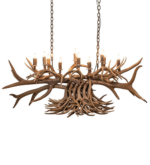 55" Long Antlers 10 Light Oblong Chandelier