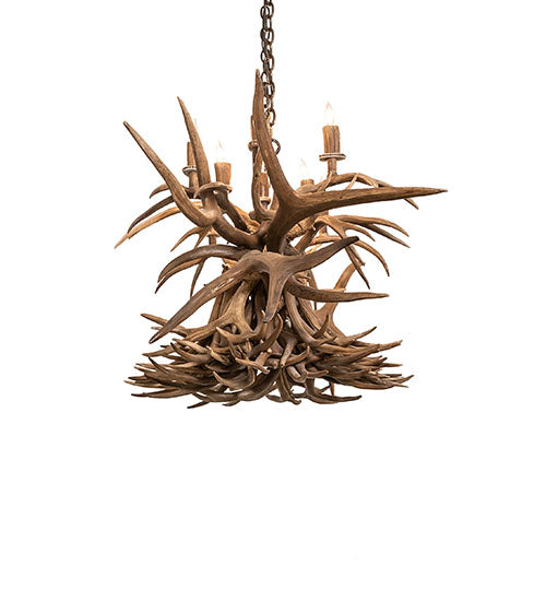 55" Long Antlers 10 Light Oblong Chandelier