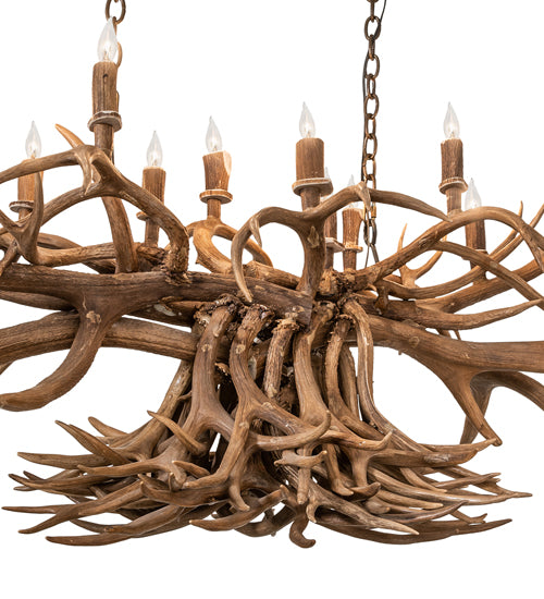 55" Long Antlers 10 Light Oblong Chandelier