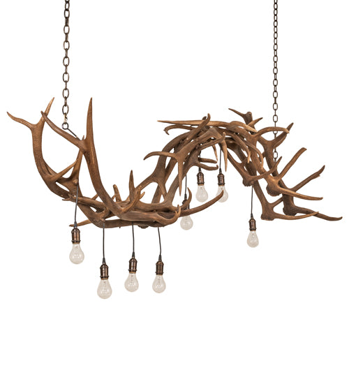 74" Long Antlers 8 Light Oblong Chandelier