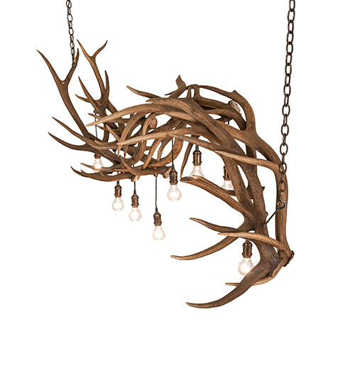 74" Long Antlers 8 Light Oblong Chandelier