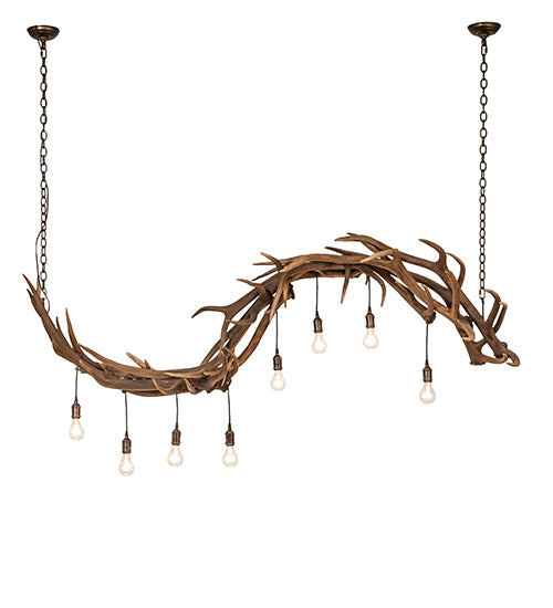 74" Long Antlers 8 Light Oblong Chandelier