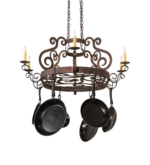 53" Long Neo 6 Light Pot Rack