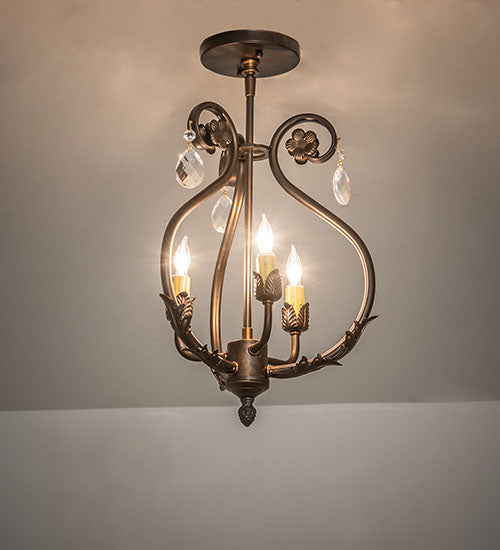 12" Wide Antonia 3 Light Chandelier