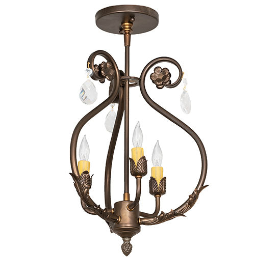 12" Wide Antonia 3 Light Chandelier