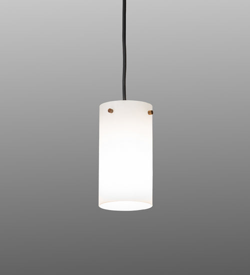 5" Wide Cilindro White Glass Mini Pendant