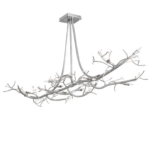 72" Long Winter Solstice Budding 12 Light Oblong Chandelier