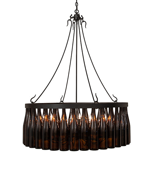 36" Wide Tuscan Vineyard 24 Wine Bottle Chandelier