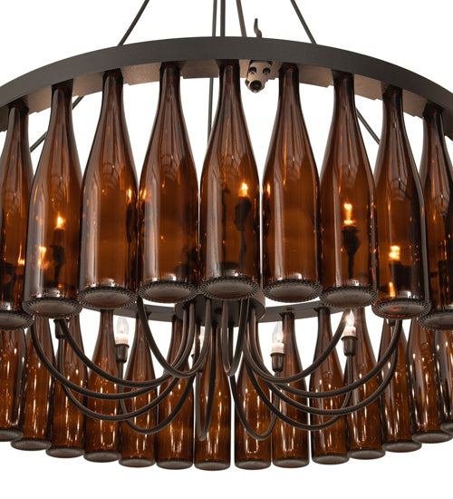 36" Wide Tuscan Vineyard 24 Wine Bottle Chandelier