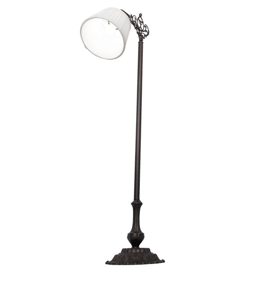 60" High Victorian Bridge Arm W/Pleated Textrene Shade Floor Lamp