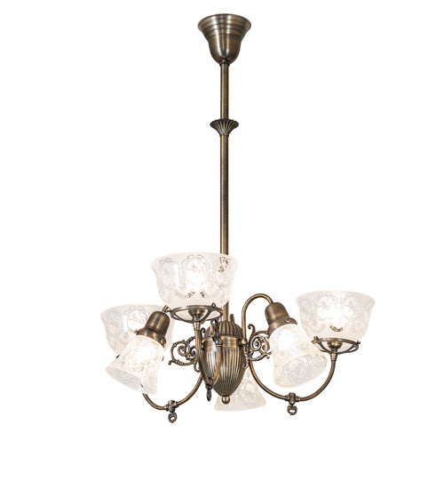 27" Wide Revival Gas & Electric 6 Light Chandelier