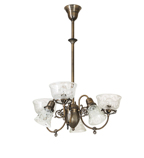 27" Wide Revival Gas & Electric 6 Light Chandelier