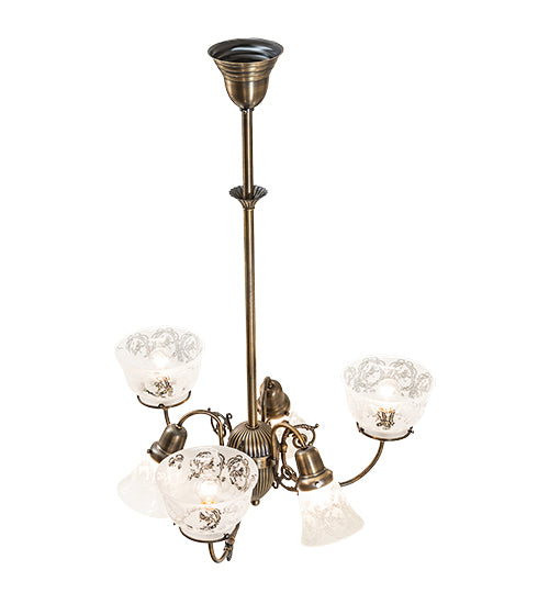 27" Wide Revival Gas & Electric 6 Light Chandelier