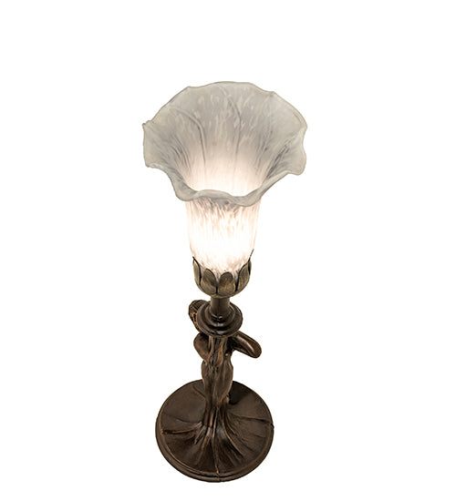 15" High Gray Nouveau Lady Accent Lamp