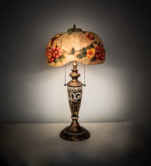 27" High Puffy Butterfly & Flowers Table Lamp